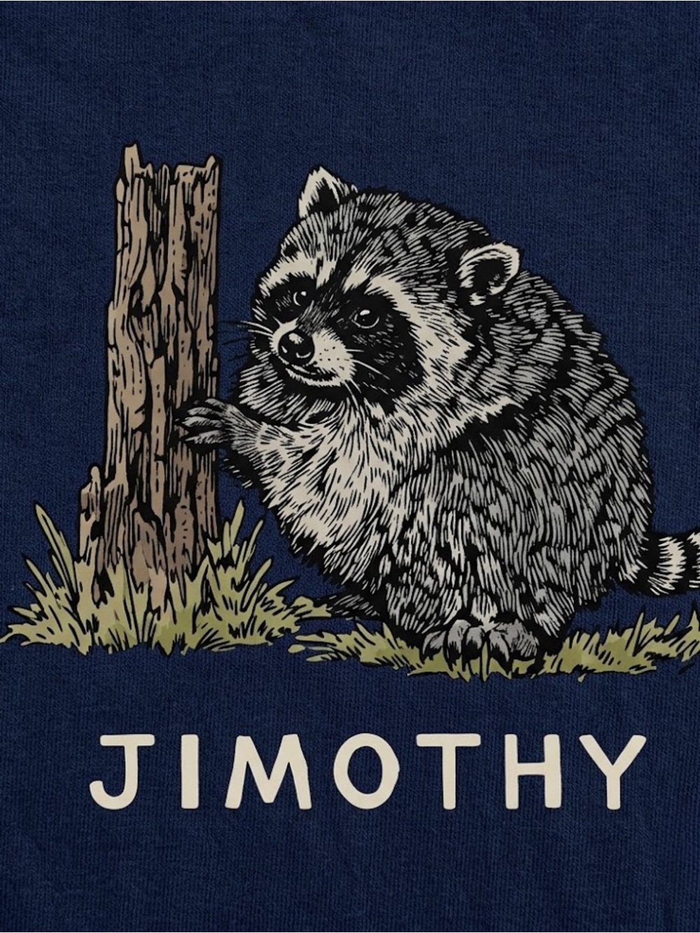 Gildan Navy Jimothy Raccoon Graphic Tee - Picture 2 of 2